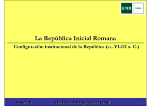 La República Inicial Romana - Horarios de los centros asociados de