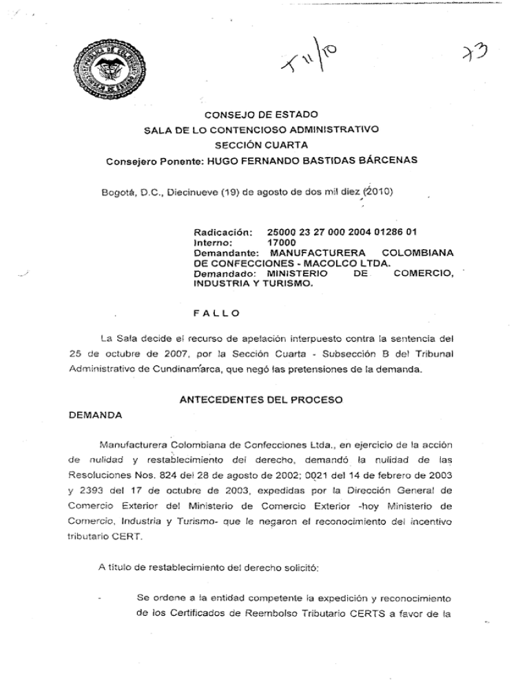 Sentencia De La Sala De Lo Contencioso Administrativo