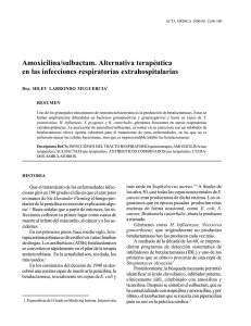 Amoxicilina/sulbactam. Alternativa terapéutica en las infecciones