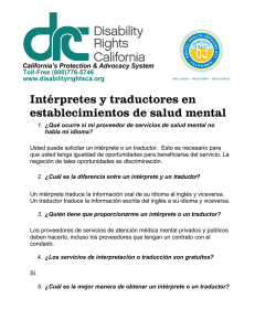 Intérpretes y traductores en establecimientos de salud mental