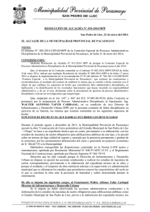 RESOLUCIÓN DE ALCALDÍA Nº. 034-2014/MPP San Pedro de Lloc