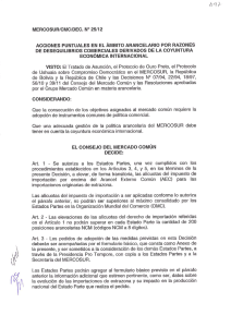 MERCOSUR/CMC/DEC. N° 25/12 ACCIONES PUNTUALES EN EL