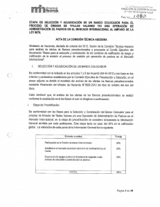 ETAPA DE SELECCIÓN Y ADJUDICACIÓN DE UN BANCO