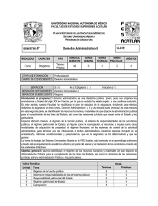 Derecho Administrativo II: Programa de Asignatura UNAM