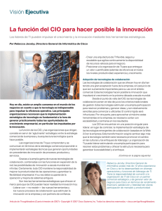 La función del CIO para hacer posible la innovación