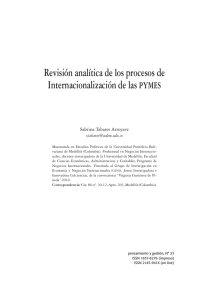 Revisión analítica de los procesos de Internacionalización de las