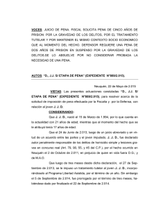 voces: juicio de pena. fiscal solicita pena de cinco años de prision