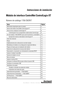 1756-IN634A-ES-P, Módulo de interface ControlNet ControlLogix