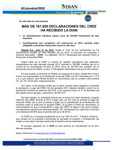 125 MÁS DE 167.000 DECLARACIONES DEL CREE HA RECIBIDO
