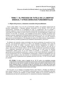 TEMA 7.- EL PROCESO DE TUTELA DE LA LIBERTAD SINDICAL Y
