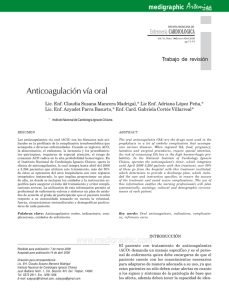 Anticoagulación vía oral