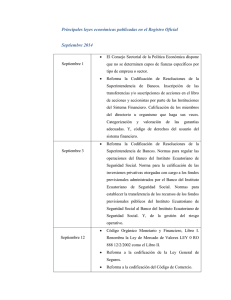 Principales leyes económicas publicadas en el Registro Oficial