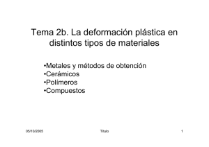 La deformación plástica en distintos tipos de materiales