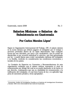 Salarios Mínimos o Salarios de Subsistencia en Guatemala