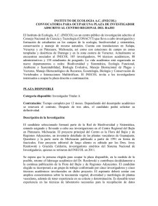 INSTITUTO DE ECOLOGIA A.C. (INECOL) CONVOCATORIA PARA