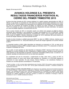 Avianca Holdings SA AVIANCA HOLDINGS SA PRESENTA