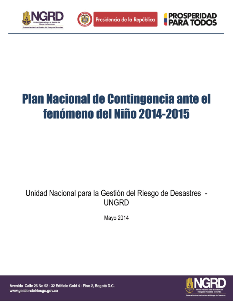 Plan Nacional De Contingencia Ante El Fenómeno Del Niño 3586