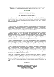 Reglamento de Garantías o Cauciones para los Funcionarios de la