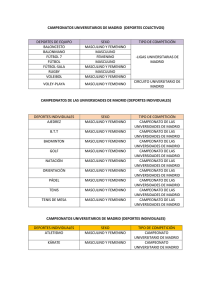 CAMPEONATOS UNIVERSITARIOS DE MADRID (DEPORTES