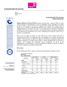 Comunicado de prensa Exportaciones