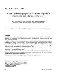 Artículo original. Miositis osificante progresiva con buena respuesta