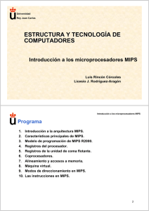 Introducción a los microprocesadores MIPS.