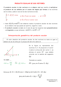 Productos Escalar y Vectorial - Matemáticas en el IES Valle del Oja