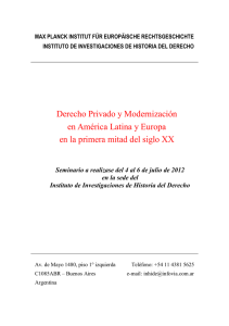 Derecho Privado y Modernización en América Latina y Europa en la