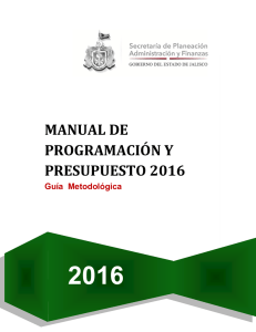 Manual de Programación y presupuesto 2016, Guía Metodológica