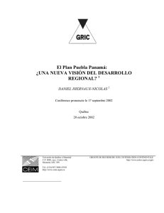 El Plan Puebla Panamá : ¿una nueva visión del desarrollo regional