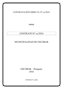 CONTRATO Nº xx/2016 MUNICIPALIDAD DE ESCOBAR ESCOBAR