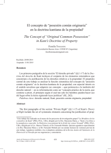 El concepto de “posesión común originaria” en la doctrina kantiana