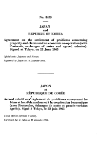 No. 8473 JAPAN and REPUBLIC OF KOREA JAPON et
