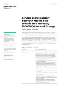 Servicio de instalación y puesta en marcha de la solución HPE