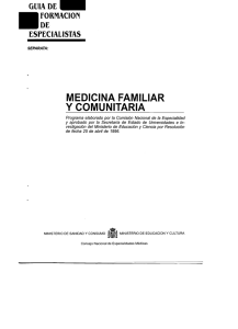 Medicina Familiar y Comunitaria - Ministerio de Sanidad, Servicios