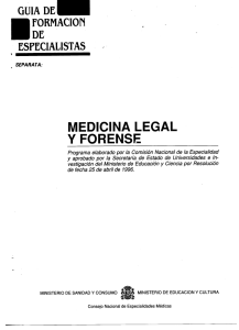 Medicina Legal y Forense - Ministerio de Sanidad, Servicios