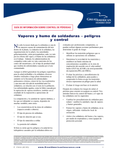 Vapores y humo de soldaduras – peligros y control