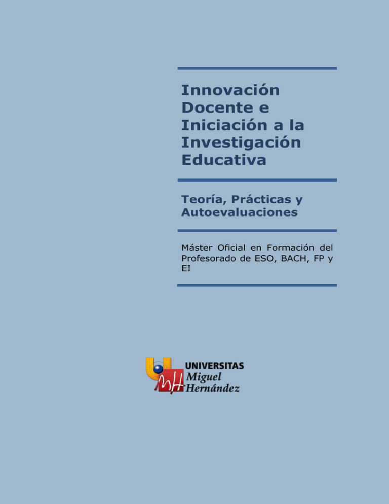 Innovación Docente E Iniciación A La Investigación - OCW-UMH