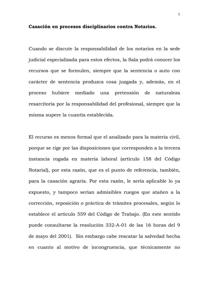 Casación En Procesos Disciplinarios Contra Notarios Poder 7152