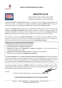 Convocatoria Industry in UK 2016