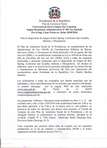 Page 1 Presidencia de la República Plan de Asistencia Sócial