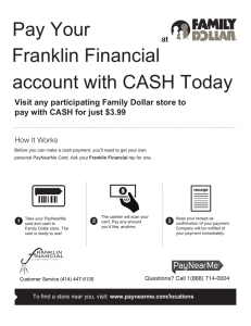 Pay Your Franklin Financial account with CASH Today