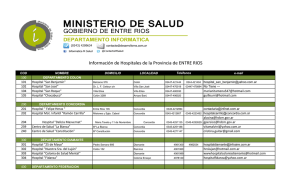 Información de Hospitales de la Provincia de ENTRE RIOS