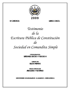 MODELO DE ESCRITURA DE CONSTITUCION