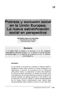 Pobreza y exclusión social en la Unión Europea: La nueva