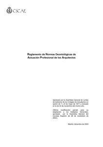Reglamento de Normas Deontológicas de Actuación Profesional de
