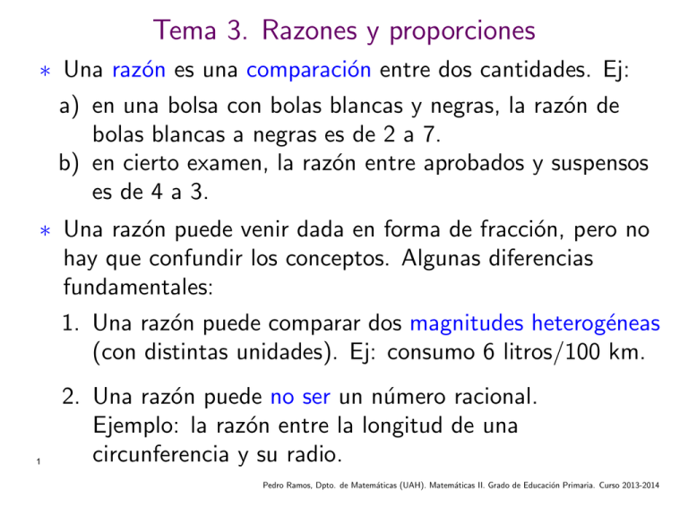 Tema 3. Razones Y Proporciones