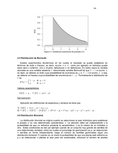 4.5 Distribución de Bernoulli. Existen experimentos