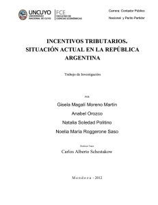 incentivos tributarios situación actual en la república argentina