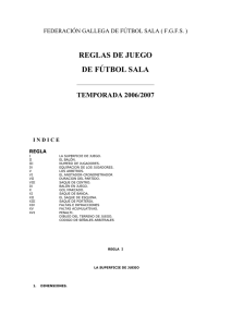 reglas de juego de fútbol sala temporada 2006/2007